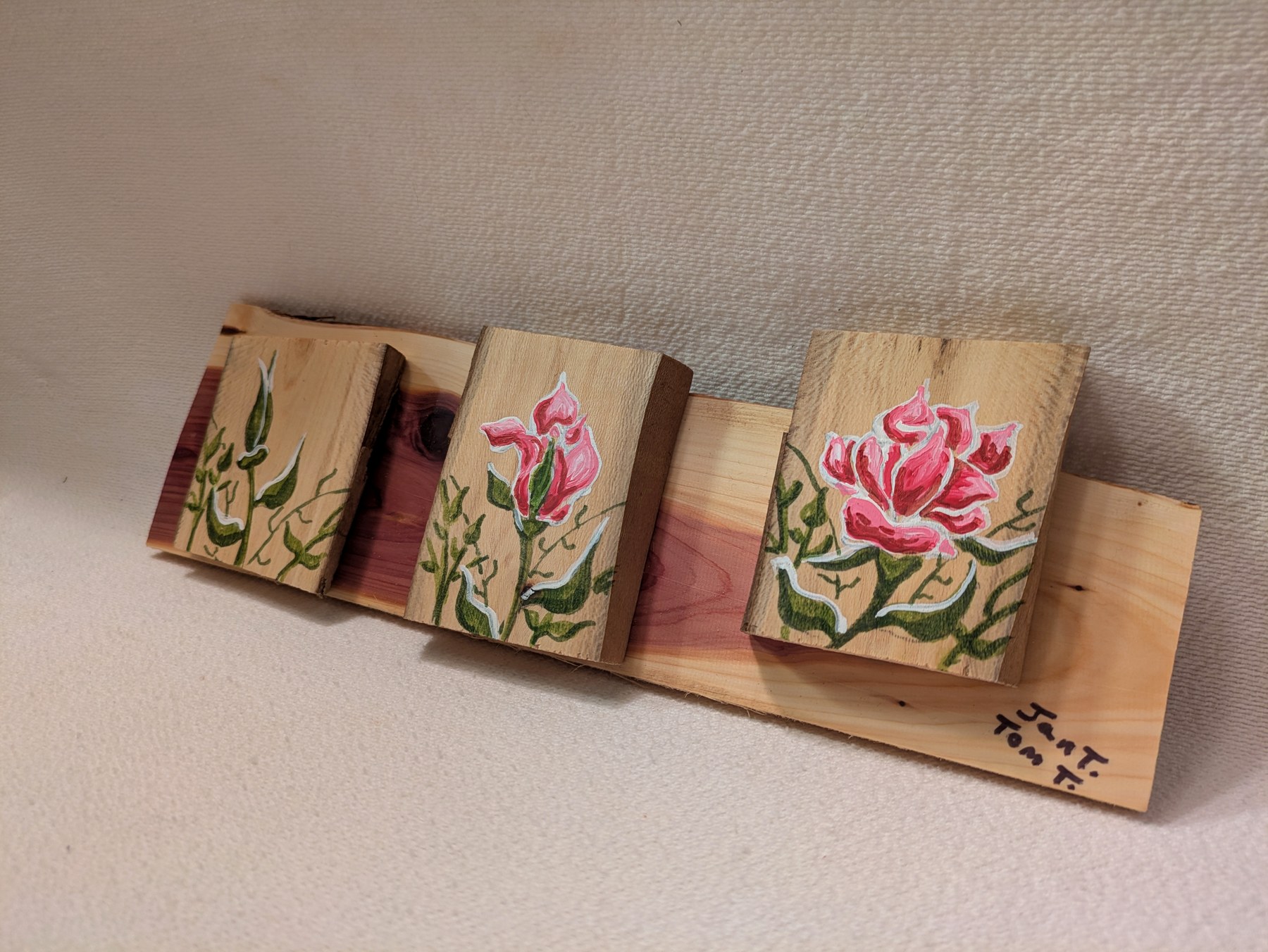 View 3 of Pink Rose Triptych