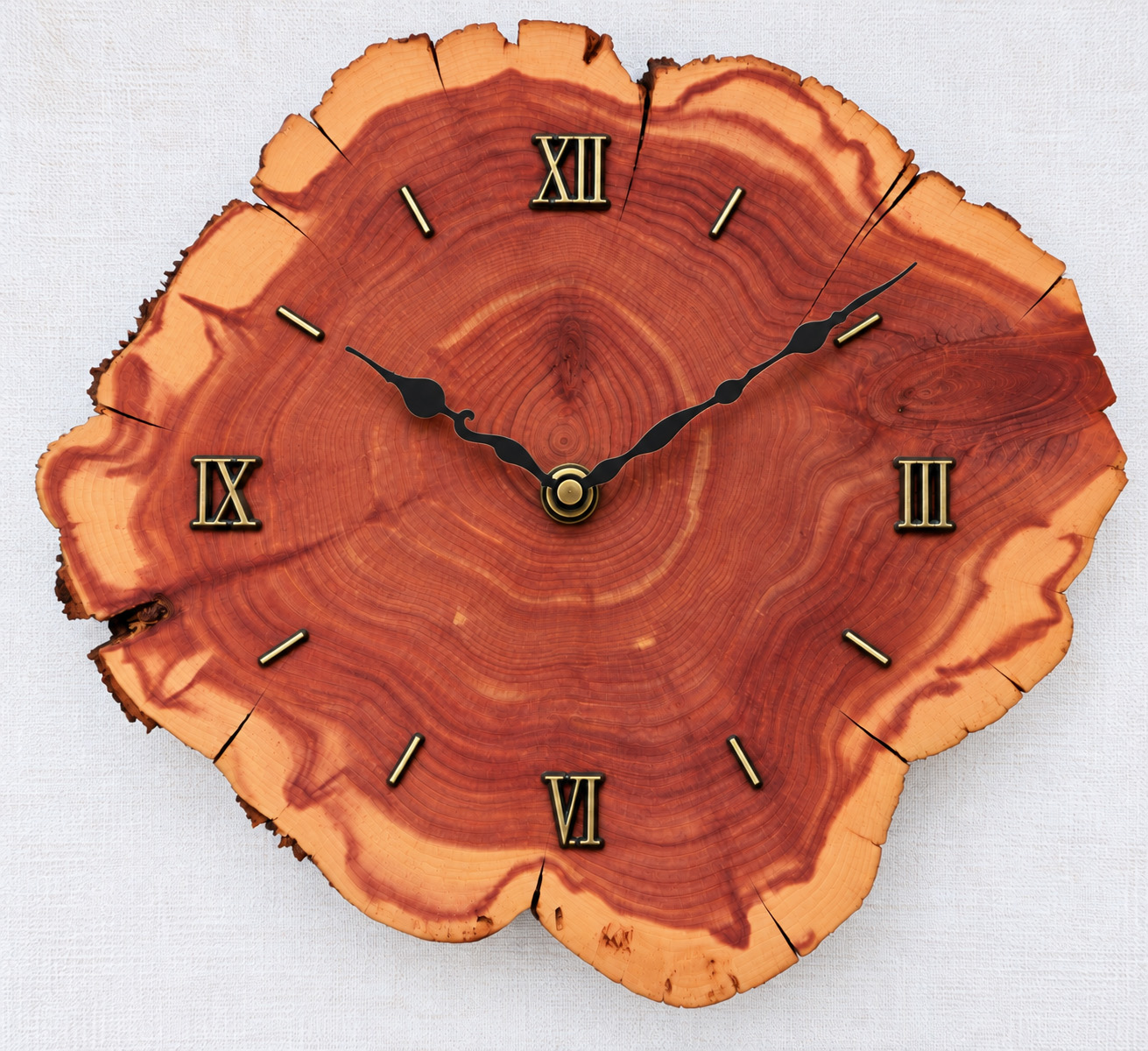 Cedar Clock with Serpentine Hands