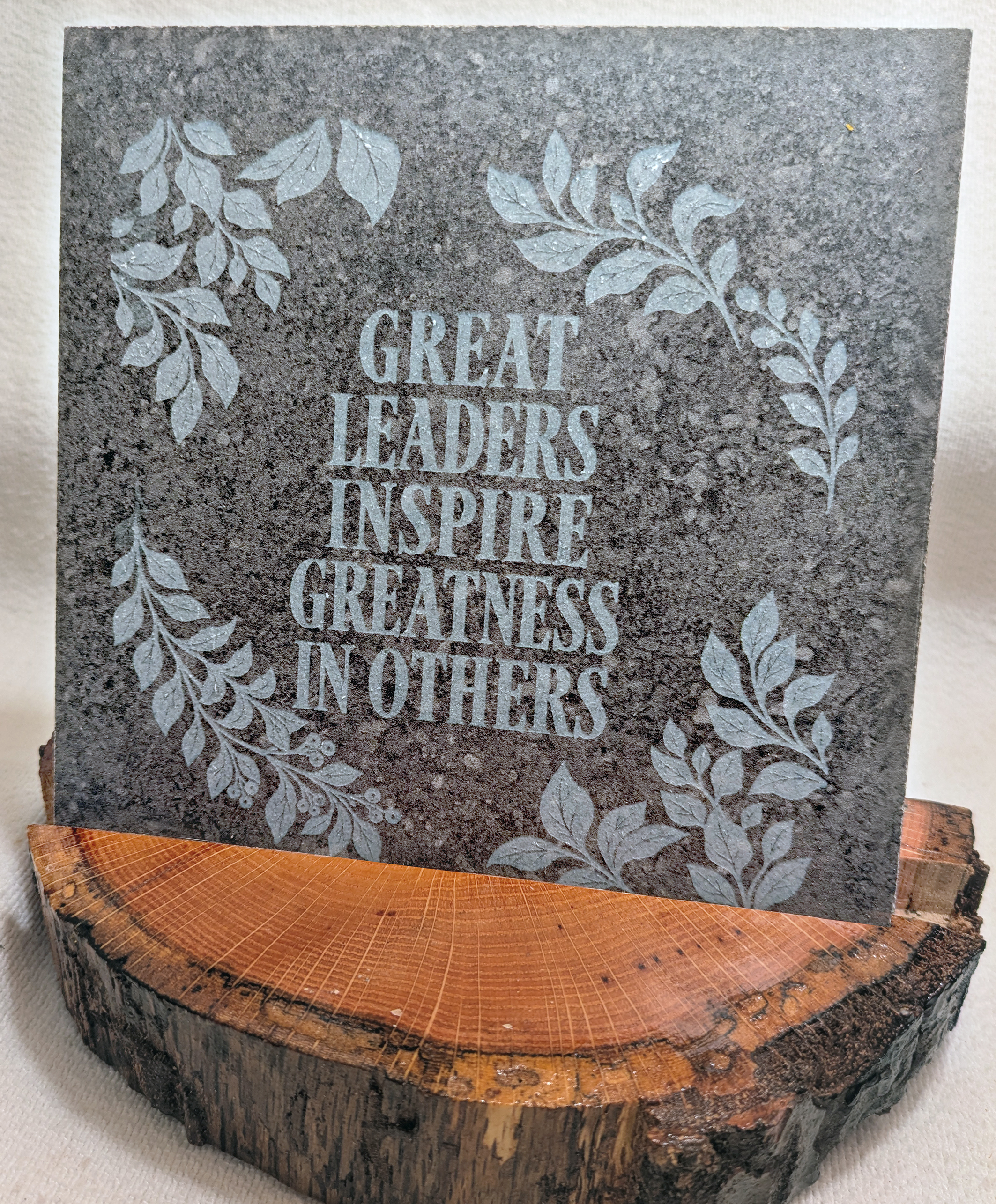 Custom engraved greatness plaque for client and team gifts