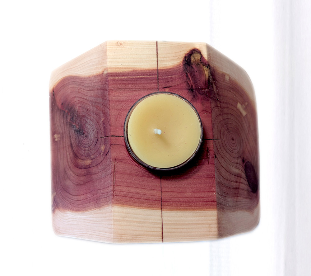 Cedar Votive Holders – trapezoid