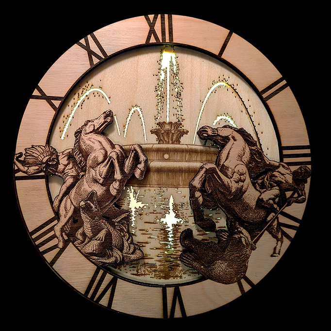 Original digital artwork for the fountain clock